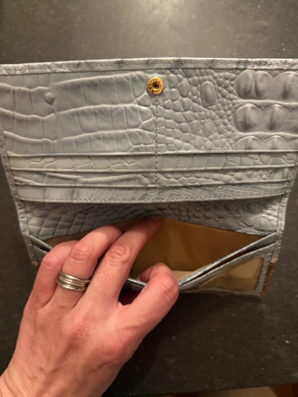 Brahmin Ady Multi Texture Croc Leather Wallet - Picture 4 of 5